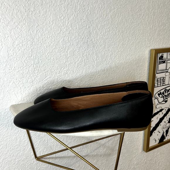 Madewell The Cory Ballet Flat Womens Size 9.5 Black Leather Round Toe Comfort - Picture 3 of 10